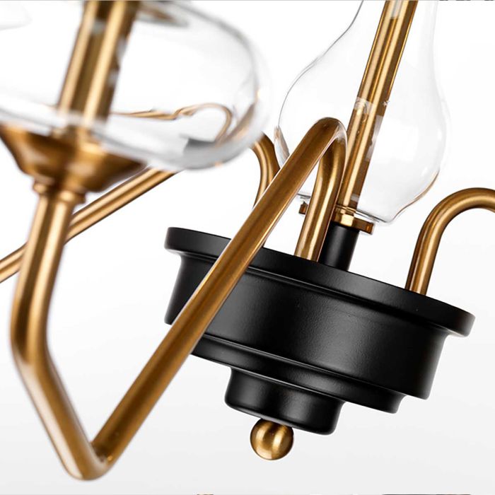 Elstead Lighting Armand 3 Light Pendant - Aged Brass Plated & Charcoal Black Paint