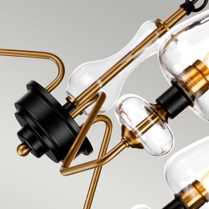 Elstead Lighting Armand 3 Light Pendant - Aged Brass Plated & Charcoal Black Paint