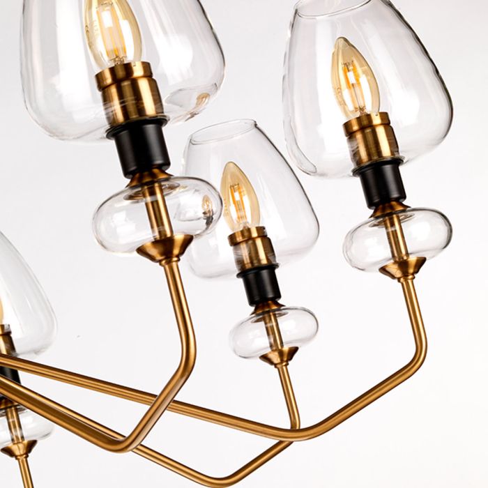 Elstead Lighting Armand 8 Light Chandelier - Aged Brass Plated & Charcoal Black Paint