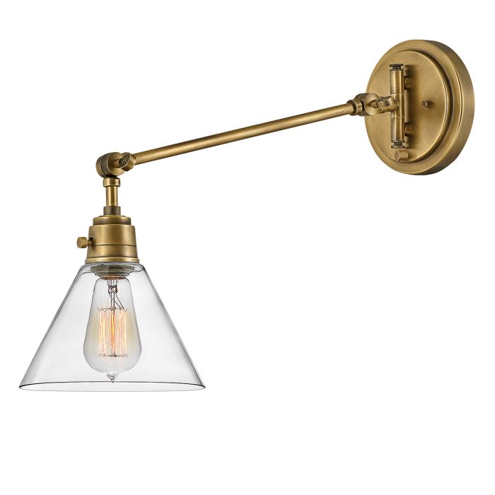 Elstead Lighting Arti 1 Lt Wall Light - Heritage Brass Clear Glass Shade