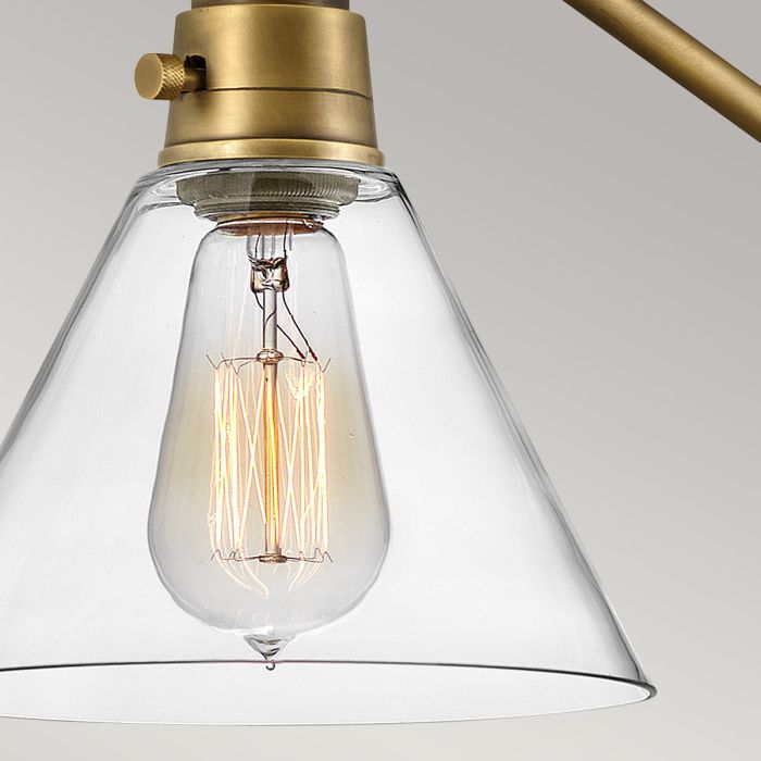 Elstead Lighting Arti 1 Lt Wall Light - Heritage Brass Clear Glass Shade