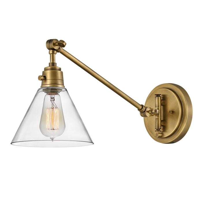 elstead lighting Arti 1 lt Wall Light - Heritage Brass Clear Glass Shade