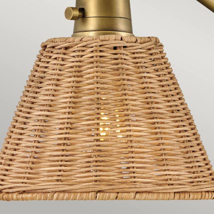 Elstead Lighting Arti 1 Lt Wall Light - Heritage Brass Natural Rattan Shade