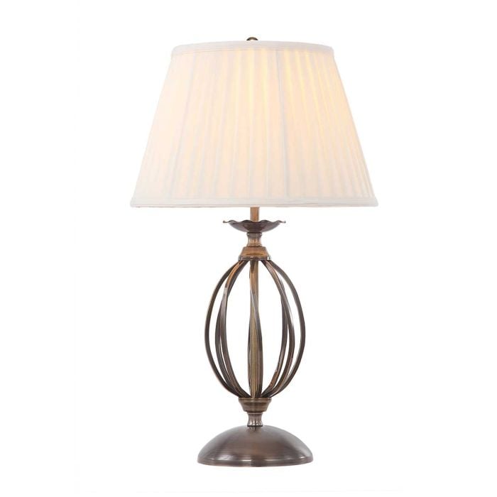 elstead lighting Artisan 1 Light Table Lamp with Ivory Shade - Aged Brass