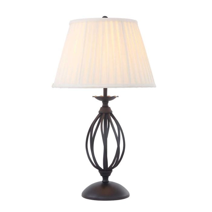 elstead lighting Artisan 1 Light Table Lamp with Ivory Shade - Black