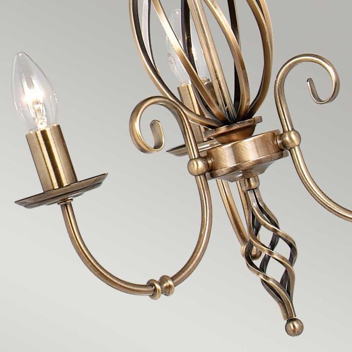 Elstead Lighting Artisan 3 Light Chandelier - Aged Brass