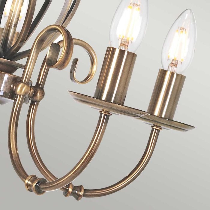 Elstead Lighting Artisan 5 Light Chandelier - Aged Brass