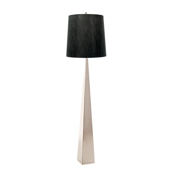 elstead lighting Ascent 1 Light Floor Lamp with Black Shade - Polished Nickel