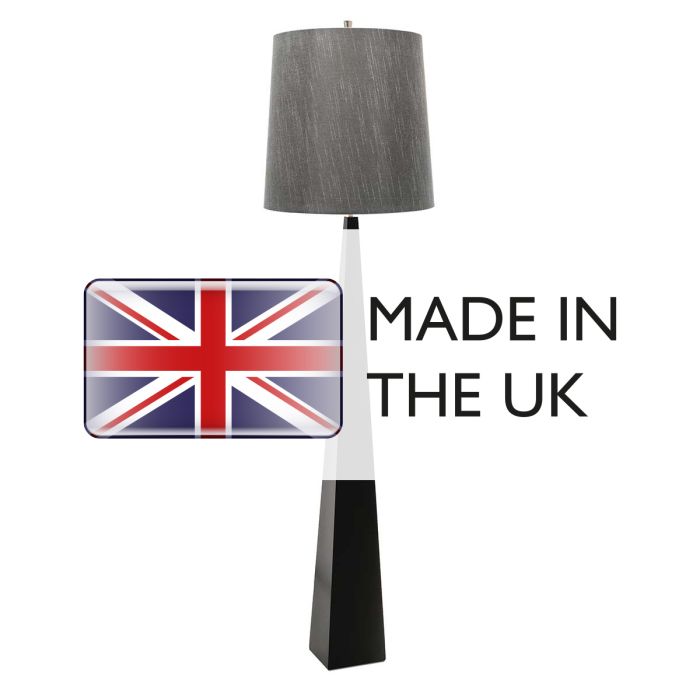 Elstead Lighting Ascent 1 Light Floor Lamp With Dark Grey Shade - Black