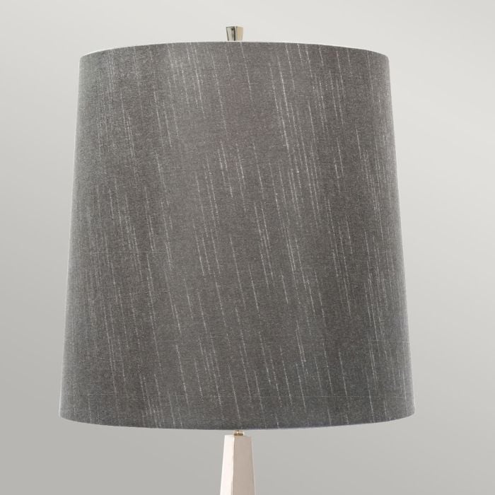 Elstead Lighting Ascent 1 Light Floor Lamp With Dark Grey Shade - Polished Nickel