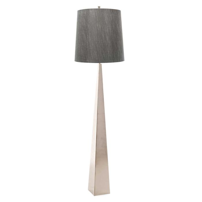 elstead lighting Ascent 1 Light Floor Lamp with Dark Grey Shade - Polished Nickel