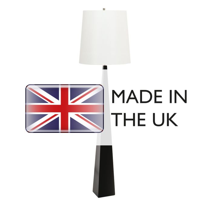 Elstead Lighting Ascent 1 Light Floor Lamp With White Shade - Black - Black