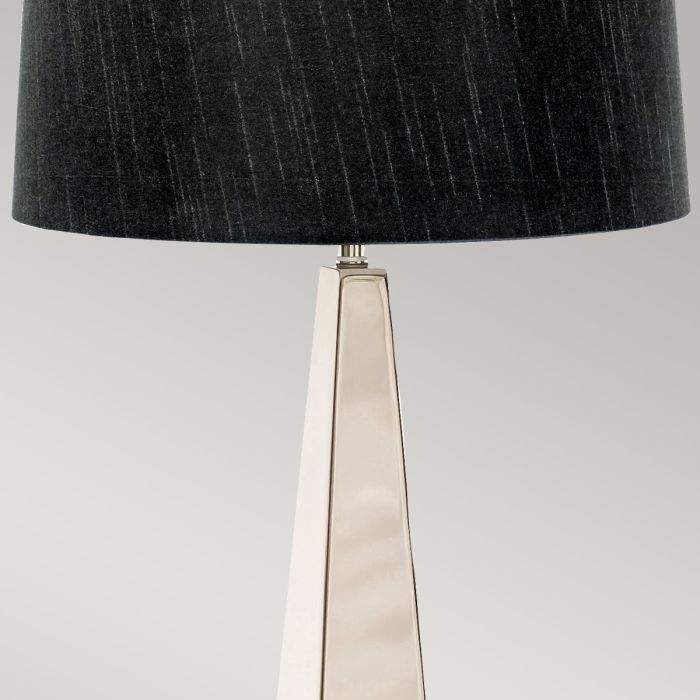 Elstead Lighting Ascent 1 Light Table Lamp With Black Shade - Polished Nickel