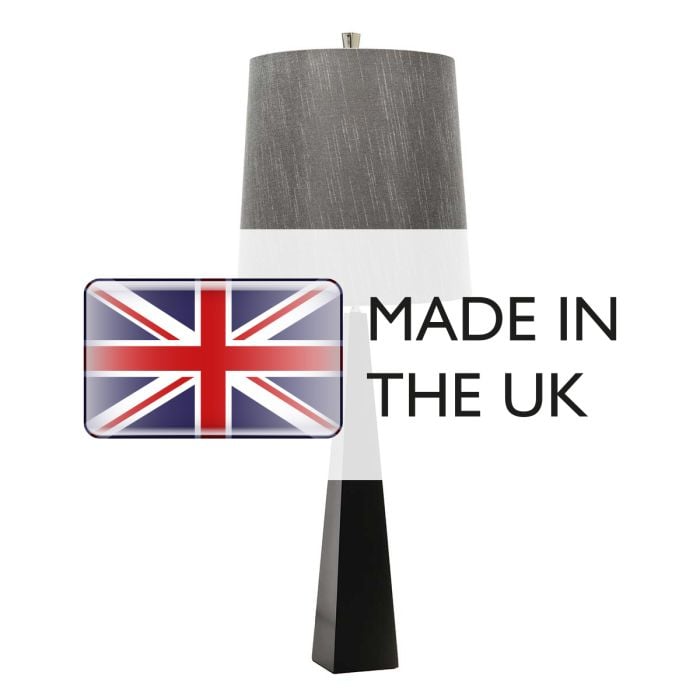 Elstead Lighting Ascent 1 Light Table Lamp With Dark Grey Shade - Black