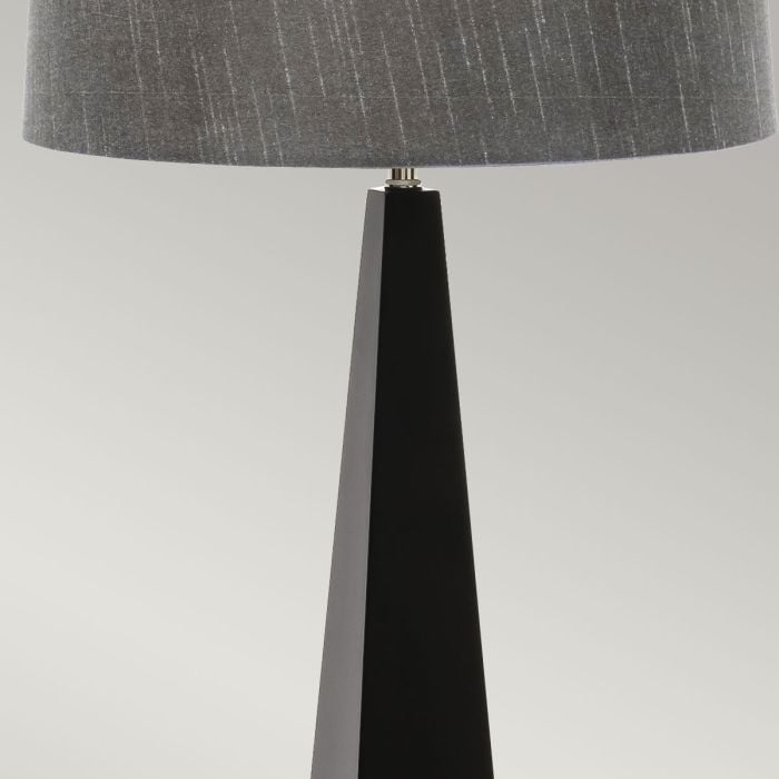 Elstead Lighting Ascent 1 Light Table Lamp With Dark Grey Shade - Black