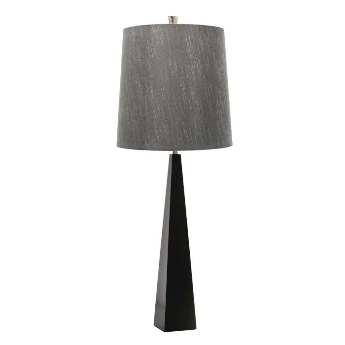 elstead lighting Ascent 1 Light Table Lamp with Dark Grey Shade - Black