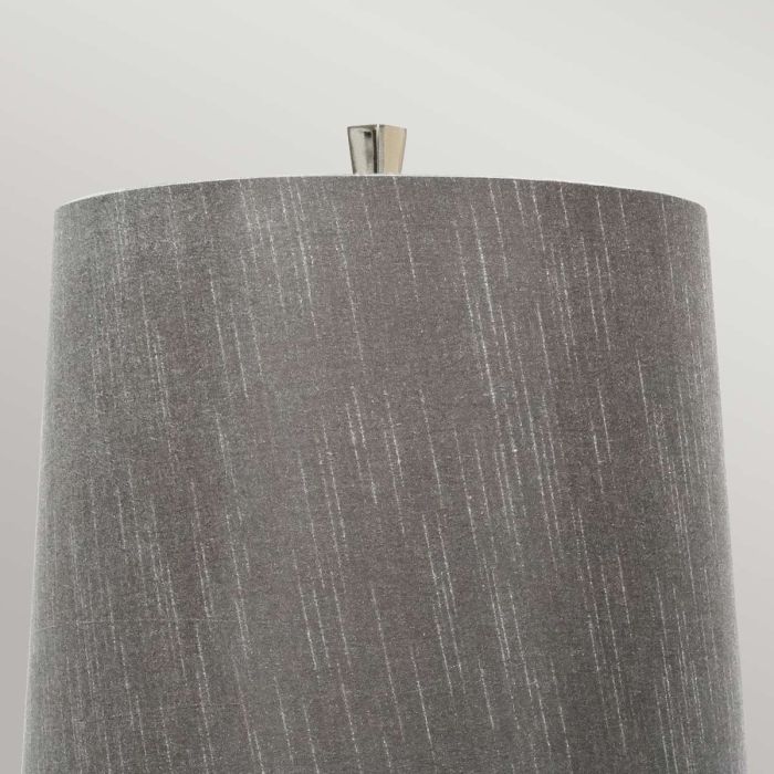 Elstead Lighting Ascent 1 Light Table Lamp With Dark Grey Shade - Polished Nickel