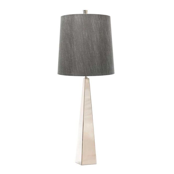 elstead lighting Ascent 1 Light Table Lamp with Dark Grey Shade - Polished Nickel