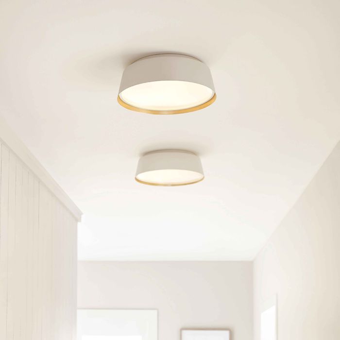 Elstead Lighting Asher 3 Light Flush Light - Matte White & Gold