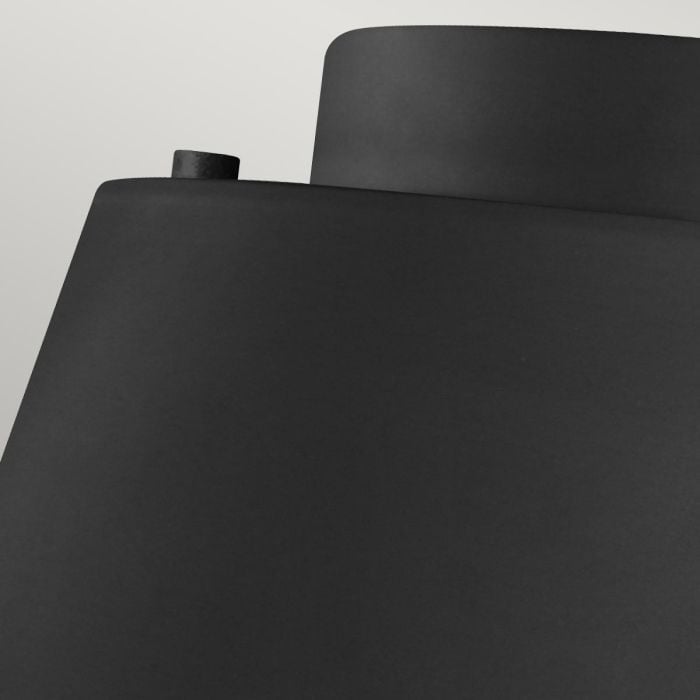 Elstead Lighting Asher 3 Light Flush Light - Midnight Black & Gold