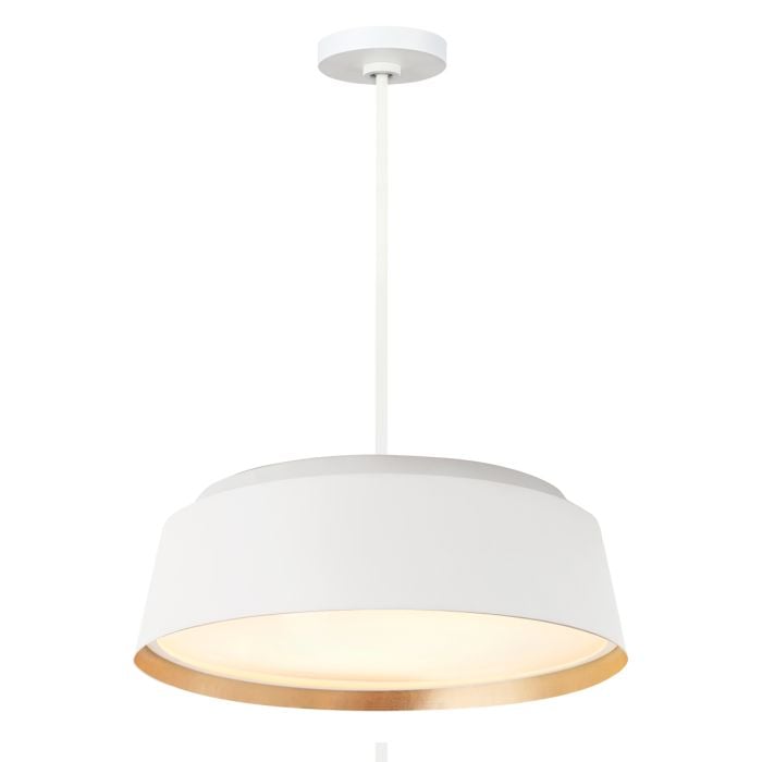 elstead lighting Asher 5 Light Pendant - Matte White & Gold