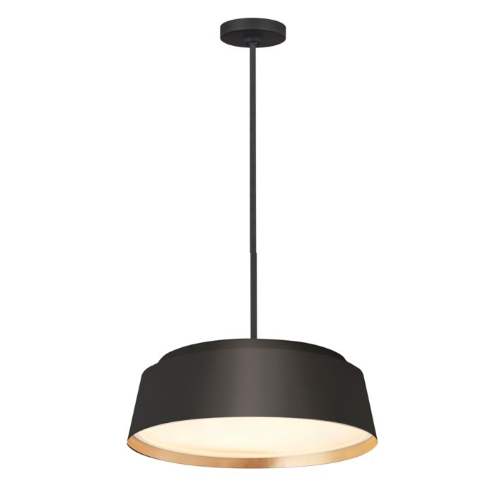 elstead lighting Asher 5 Light Pendant - Midnight Black & Gold