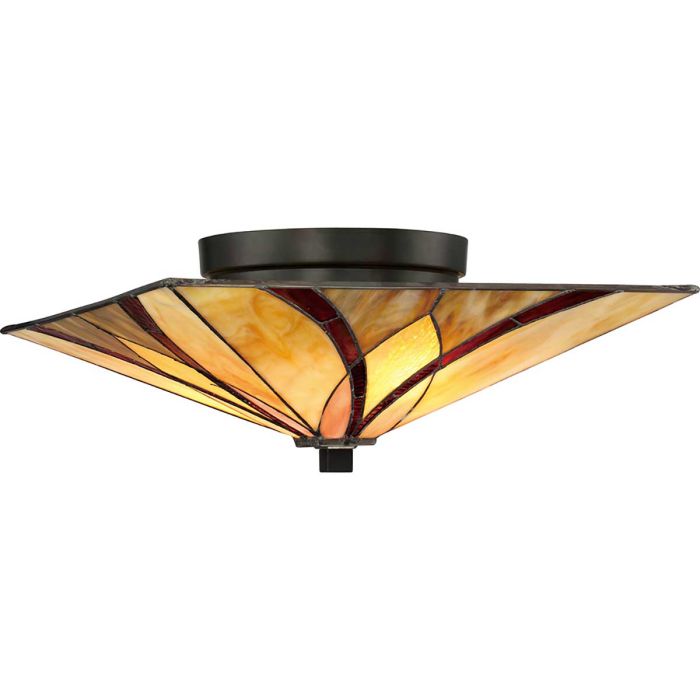 elstead lighting Asheville 2 Light Flush - Valiant Bronze