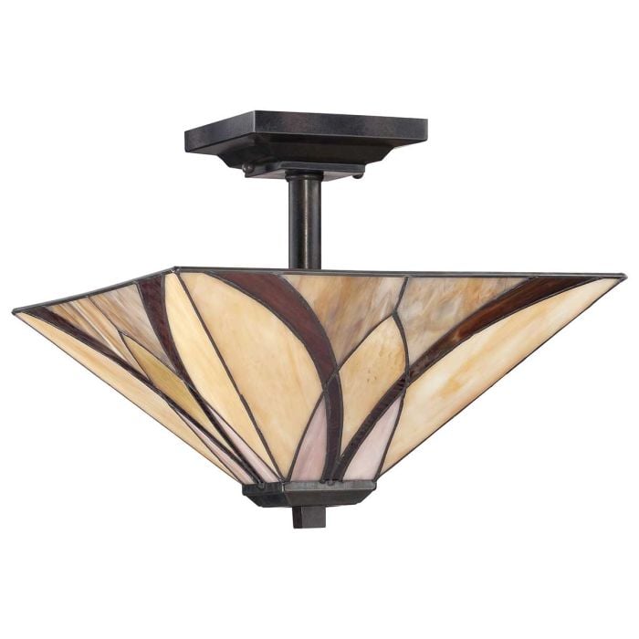 Elstead Lighting Asheville 2 Light Semi-Flush - Valiant Bronze