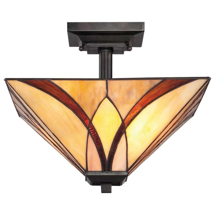 Elstead Lighting Asheville 2 Light Semi-Flush - Valiant Bronze
