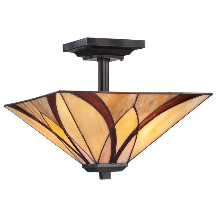 Elstead Lighting Asheville 2 Light Semi-Flush - Valiant Bronze