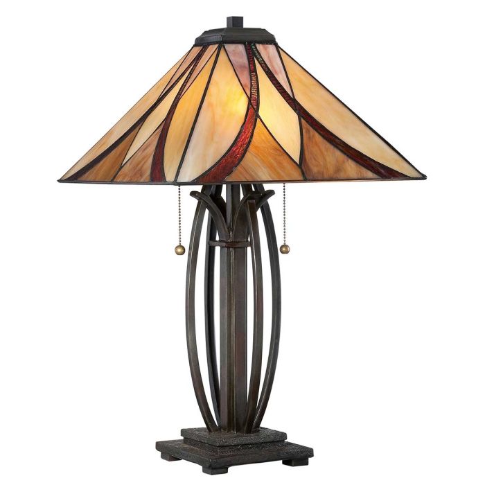 elstead lighting Asheville 2 Light Table Lamp - Valiant Bronze