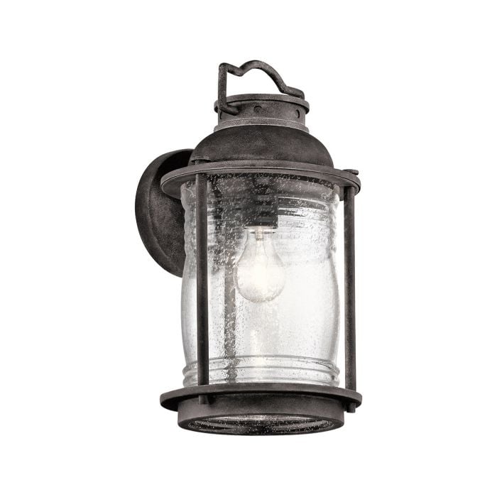 elstead lighting Ashland Bay 1 Light Large Wall Lantern - Weathered Zinc