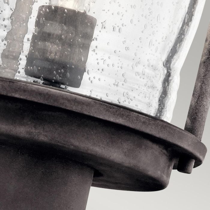 Elstead Lighting Ashland Bay 1 Light Medium Pedestal Lantern - Weathered Zinc