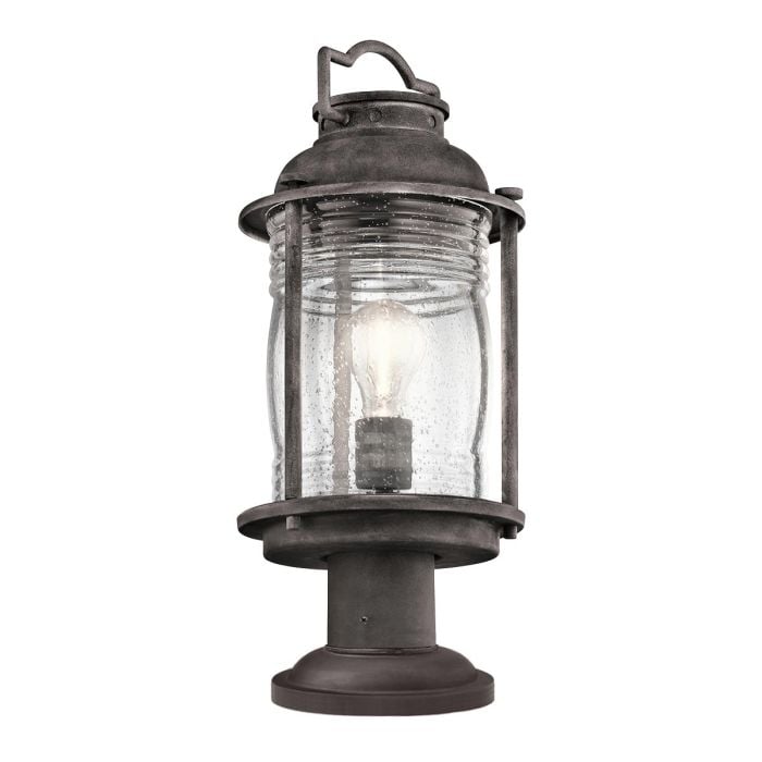 elstead lighting Ashland Bay 1 Light Medium Pedestal Lantern - Weathered Zinc