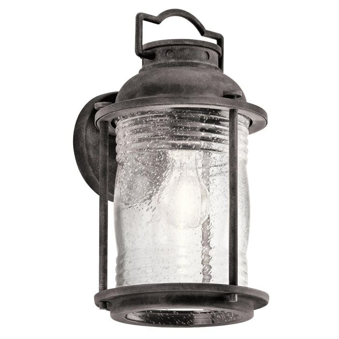 elstead lighting Ashland Bay 1 Light Medium Wall Lantern - Weathered Zinc
