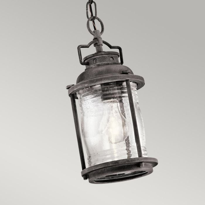 Elstead Lighting Ashland Bay 1 Light Small Chain Lantern - Weathered Zinc