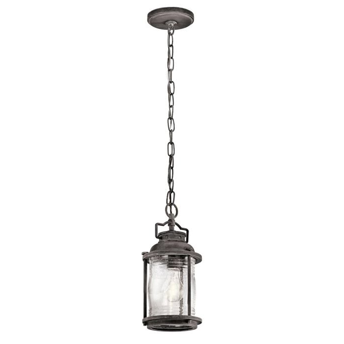 elstead lighting Ashland Bay 1 Light Small Chain Lantern - Weathered Zinc