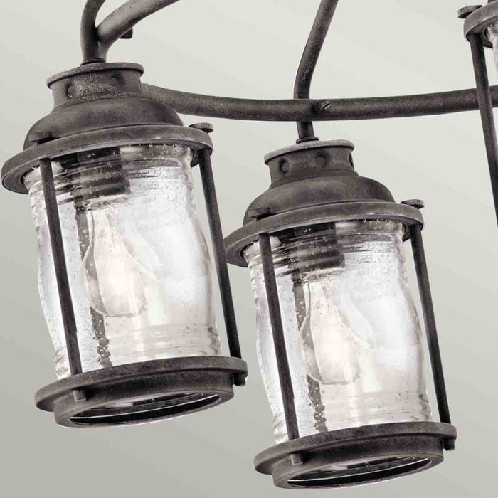 Elstead Lighting Ashland Bay 5 Light Outdoor Chandelier - Weathered Zinc