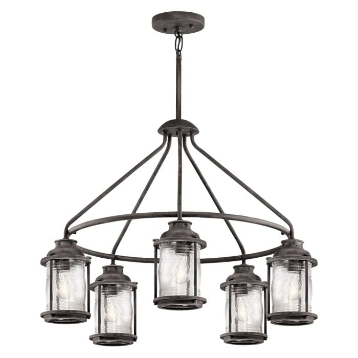 elstead lighting Ashland Bay 5 Light Outdoor Chandelier - Weathered Zinc elstead lighting Ashland Bay 5 Light Outdoor Chandelier - Weathered Zinc