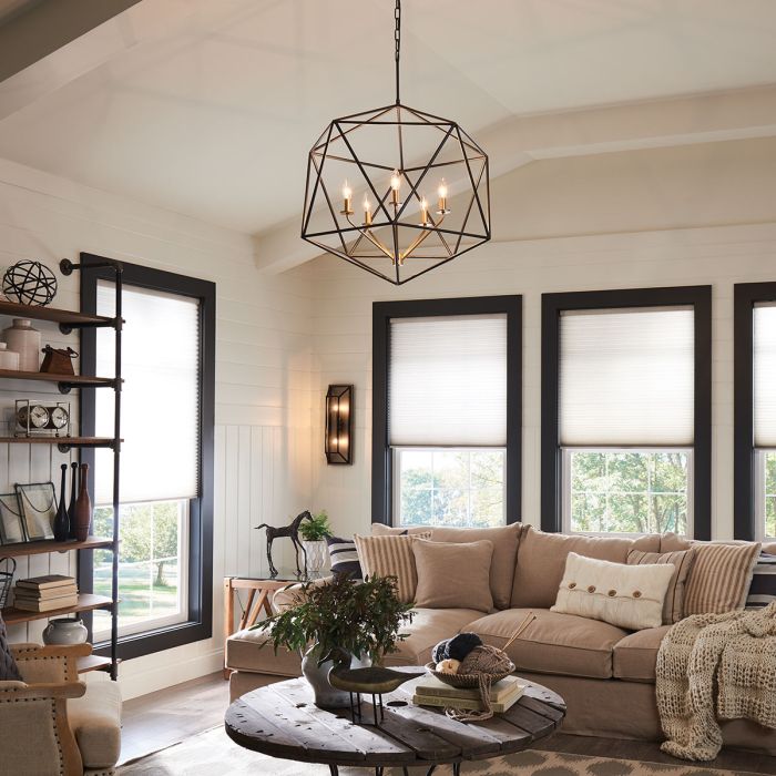 Elstead Lighting Astrid 5 Light Pendant Chandelier - Matte Bronze And Deluxe Gold