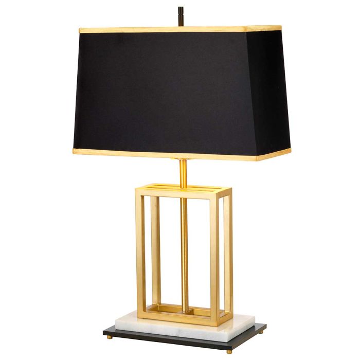 elstead lighting Atlas 1 Light Table Lamp with Black Shade - Brushed Brass