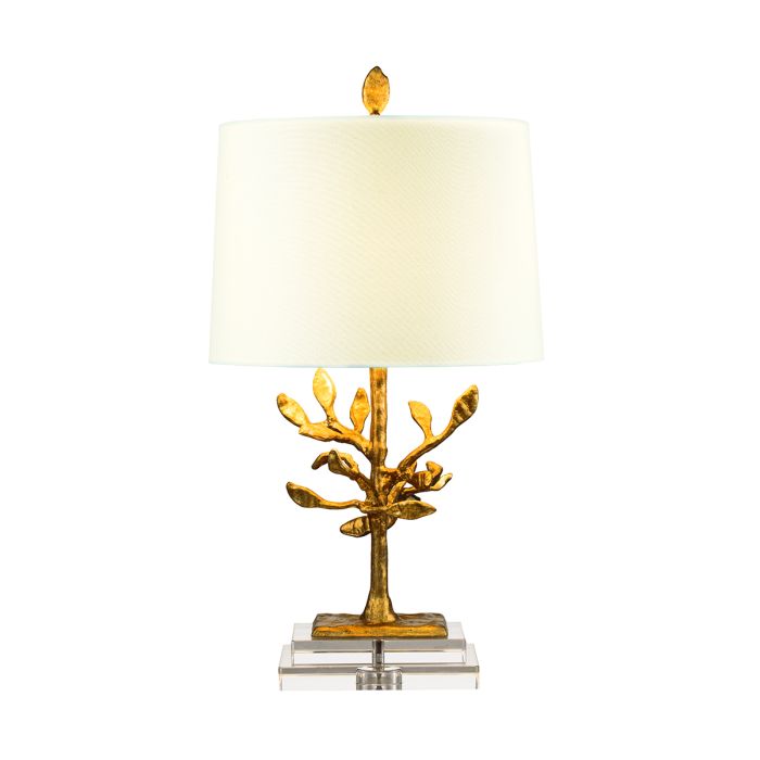 elstead lighting Audubon Park 1 Light Table Lamp - Distressed Gold with Cream Shade