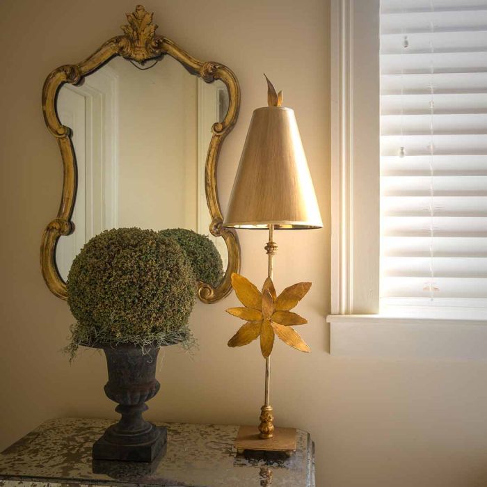 Elstead Lighting Azalea 1 Light Table Lamp - Gold Leaf