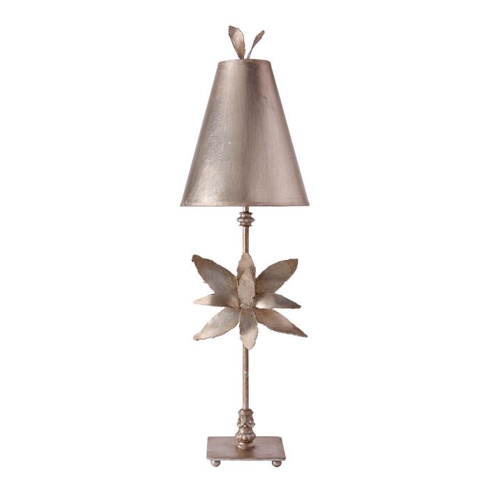 elstead lighting Azalea 1 Light Table Lamp - Silver Leaf