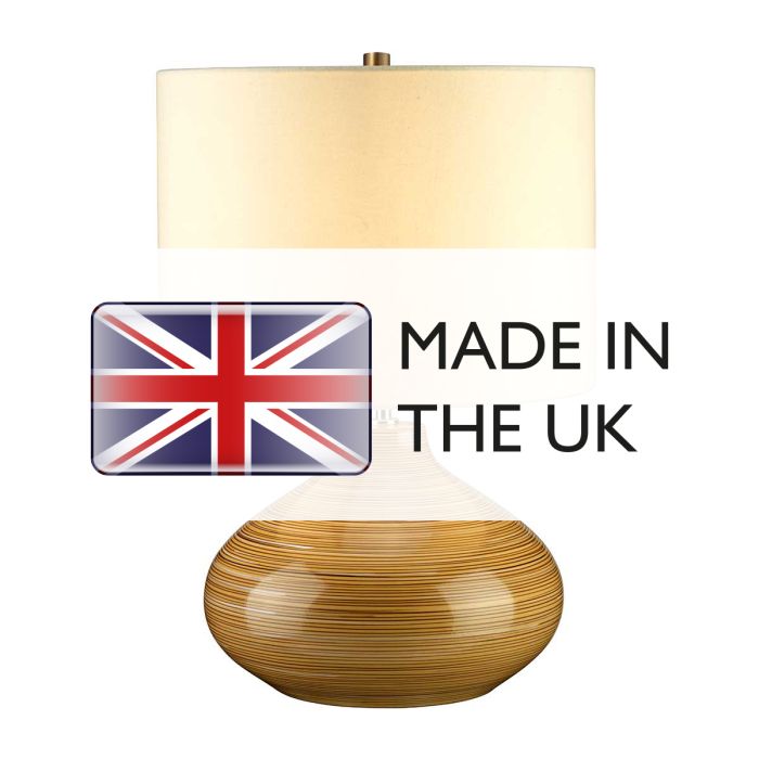 Elstead Lighting Bailey 1 Light Table Lamp - Wood Effect With Ivory Shade