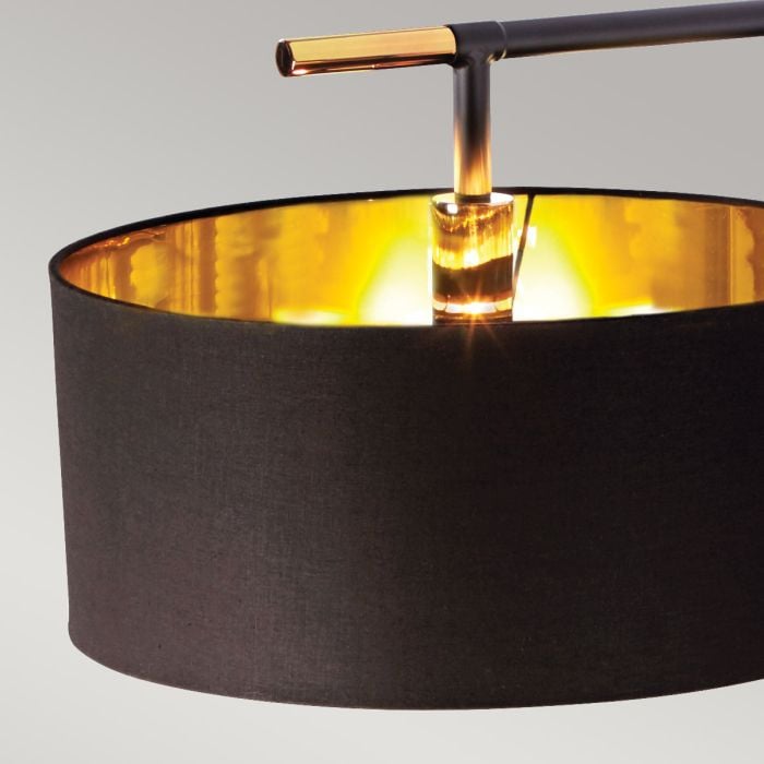 Elstead Lighting Balance 1 Light Floor Lamp - Black/ Polished Brass With Black Shade