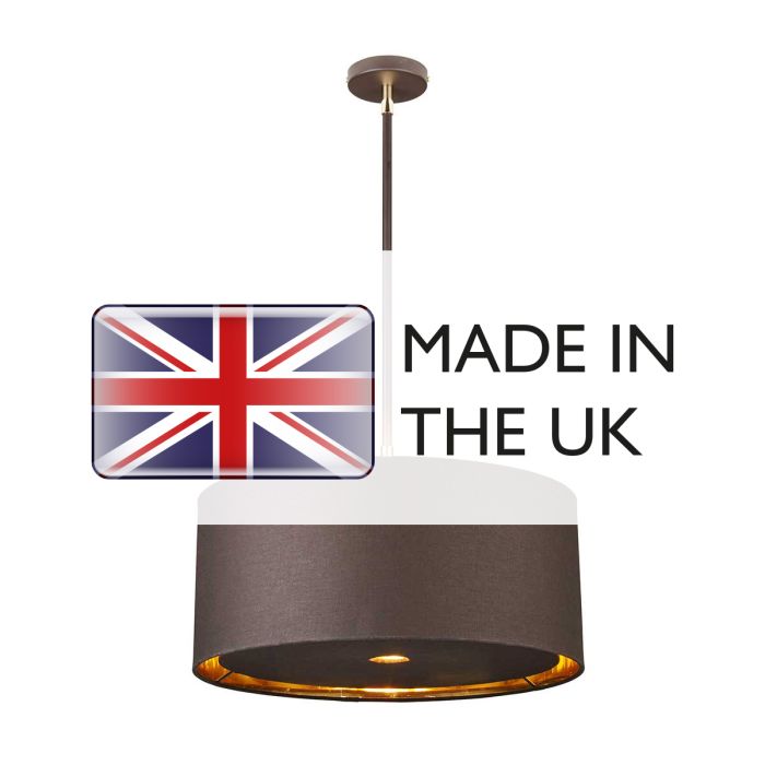 Elstead Lighting Balance 1 Light Pendant - Brown/Polished Brass With Brown Shade