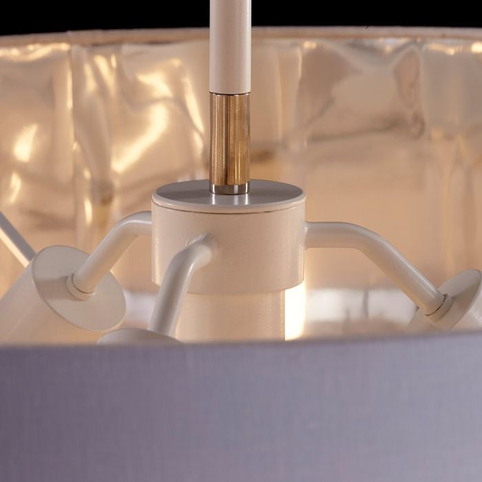 Elstead Lighting Balance 1 Light Pendant - White/Polished Nickel With White Shade