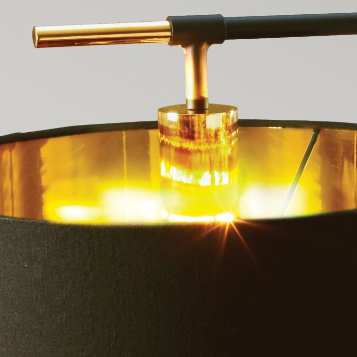 Elstead Lighting Balance 1 Light Table Lamp - Black/ Polished Brass With Black Shade