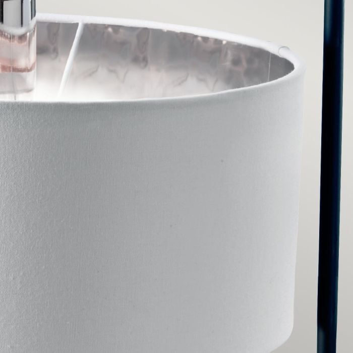 Elstead Lighting Balance 1 Light Table Lamp - Black/ Polished Nickel With White Shade